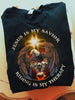 Motorcycle Shirt Jesus is My Savior Riding Therapy T-Shirt Jesus Cross and Eagle Shirt Motorcyclist Gifts