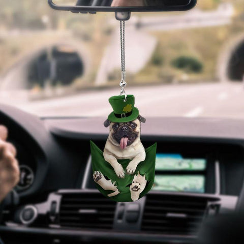 PUG POCKET CAR HANGING ORNAMENT