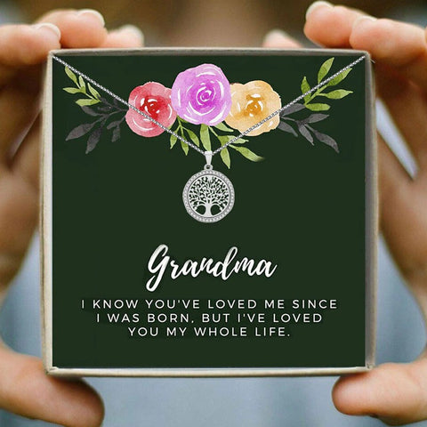 To Grandma Tree Mothers Day Necklace Mom Jewelry Gift Card For Her, Mom, Grandma, Wife HT