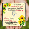 Sunflower Mother In Law Mothers Day Necklace Mom Jewelry Gift Card For Her, Mom, Grandma, Wife HT