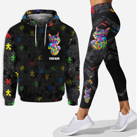 Cat Color Don't Judge What You Don't Understand Personalized Autism Awareness Hoodie And Leggings Autism Awareness Gift HT