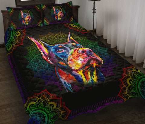 DOBERMAN - QUILT BEDDING SET TT008, Gift for Doberman Lover Dog Lover