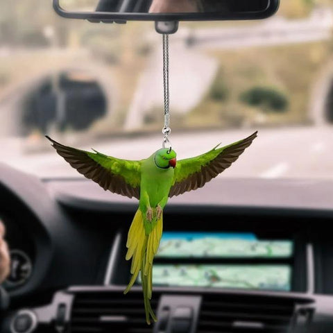 Green Parrot Car Ornament Parrot Flying Car Hanging Ornament HT