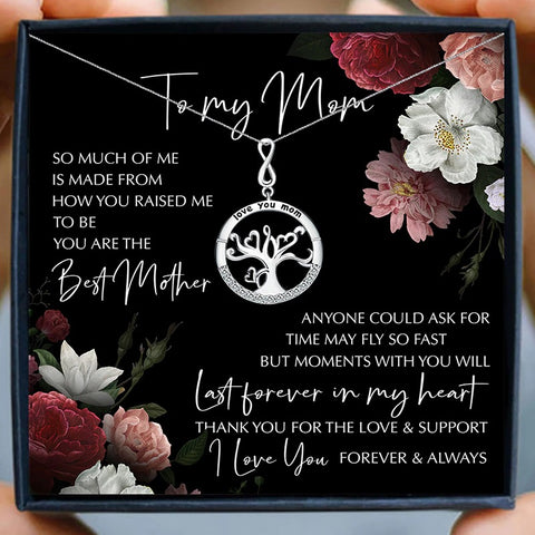 Tree Pendant Mothers Day Necklace Mom Jewelry Gift Card For Her, Mom, Grandma, Wife HT