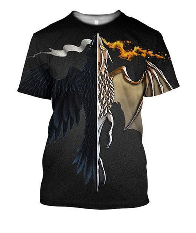 All Over Print Fire And Ice Dragons Shirts