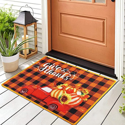 Happy Thanksgiving Decor Front Door Mat Outdoor Decoration Gifts ND