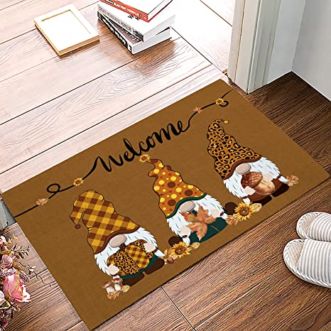 Fall Gnomes Thanksgiving Decor Front Door Mat Outdoor Decoration Gifts ND