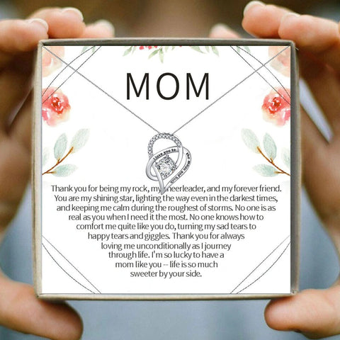 To Mom Heart Crystal Mothers Day Necklace Mom Jewelry Gift Card For Her, Mom, Grandma, Wife HT
