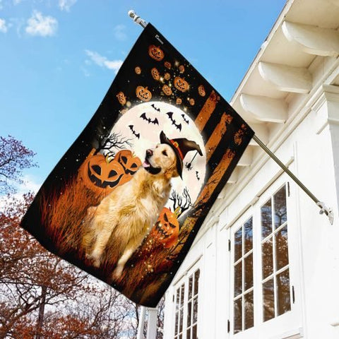 Golden Halloween flag Halloween Gift Golden Retriever Happy Halloween Flag