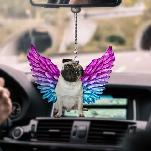 PUG WING CAR HANGING ORNAMENT