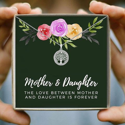 Mother & Daughter Tree Mothers Day Necklace Mom Jewelry Gift Card For Her, Mom, Grandma, Wife HT