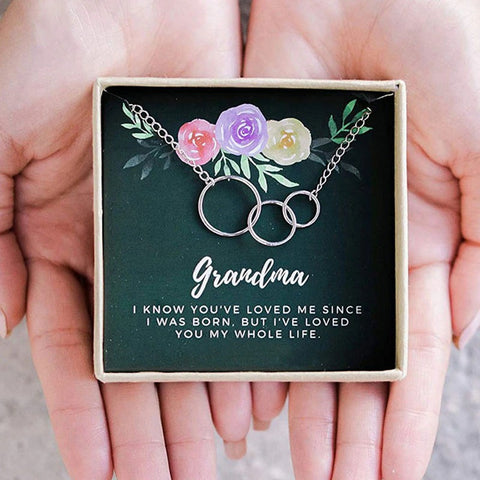 To Grandma Circle Mothers Day Necklace Mom Jewelry Gift Card For Her, Mom, Grandma, Wife HT