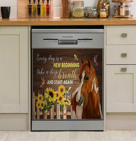Every Day Is A New Beginning-Horse Decor Kitchen Dishwasher Cover