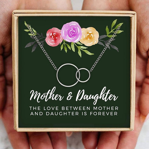 Mother & Daughter Circle Mothers Day Necklace Mom Jewelry Gift Card For Her, Mom, Grandma, Wife HT