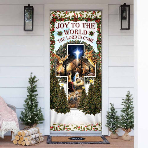 Jesus Christian Merry Christmas Door Cover Nativity Door Cover Christmas Home Decor Porch Home Holidays Decorations HT