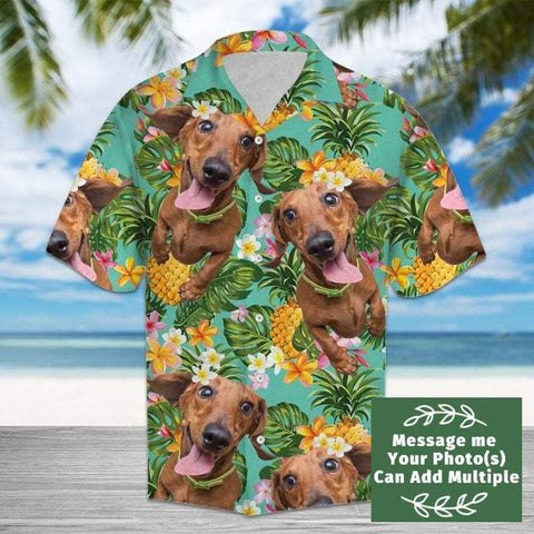 Tropical Pineapple Dachshund Hawaiian Shirt