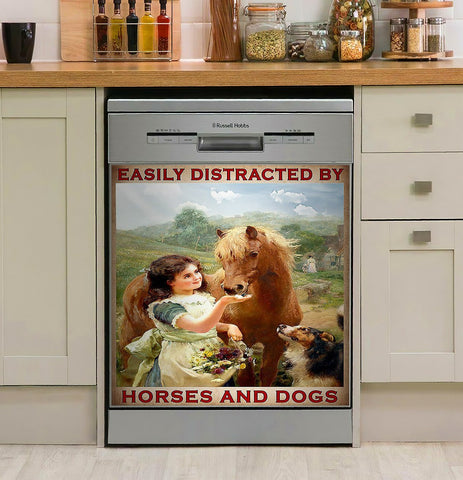 Horses And Dogs Dishwasher Cover