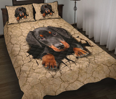 DOBERMAN - QUILT BEDDING SET TT006, Gift for Doberman Lover Dog Lover