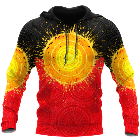 Aboriginal Flag Indigenous Sun Painting Art 3D design shirts