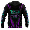 Men Tattoo Hoodie Black Purple Premium Dragon Gamers Tattoo Personalized Name 3D Printed Unisex Shirts Pi03052105