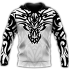 Men Tattoo Hoodie White Premium Tribal Tattoo Dragon 3D Printed Unisex Shirts