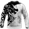 Men Tattoo Hoodie White Black Premium Tribal Tattoo Dragon 3D Printed Unisex Shirts