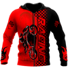 Men Racing Hoodie Red Motorcycle Racing 3D All Over Printed Unisex Shirts Let's Go Racing