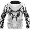 Men Tattoo Hoodie White Premium Tribal Tattoo Tiger 3D Printed Unisex Shirts