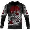 Men Samurai Hoodie Premium 3D Printed Samurai Flower Shirts MEI