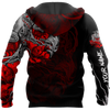 Samurai Hoodie Red Premium 3D Printed Samurai Tattoo Hoodie MEI