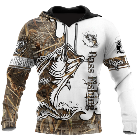 Men Hoodie Bass Fishing Sport Muddy Water Camo tattoo 3D shirts for men and women