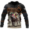 Men Hoodie Brown Personalized Name Horse Racing 3D All Over Printed Unisex Shirts Ver 2