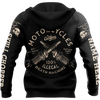 Men Racing Hoodie Black Customize Name Motorcycle Racing 3D All Over Printed Unisex Shirts Skull Chopper