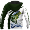 Men Fishing hoodie Custom name Bass fishing design 3d print shirts