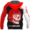 Men Racing Hoodie Red Personalized Name Motorcycle Racing 3D All Over Printed Unisex Shirts Red Skull