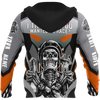 Men Racing Hoodie Gray Customize Name Motorcycle Racing 3D All Over Printed Unisex Shirts Skull Rider