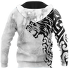 Men Tattoo Hoodie White Premium Tribal Tattoo Lion 3D Printed Unisex Shirts