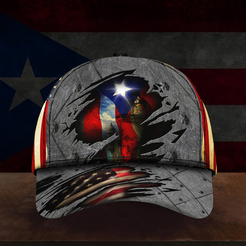 Boricua Puerto Rico Flag Cap, Puerto Rico Cap All Over Printed