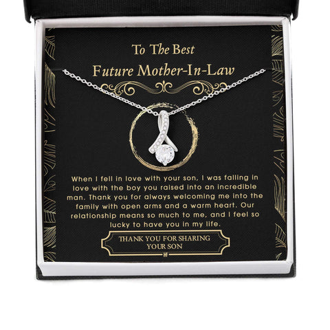 Future Mother In Law Necklace: Gift For Mother's Day From Future Daughter, Heartfelt Message Card HN