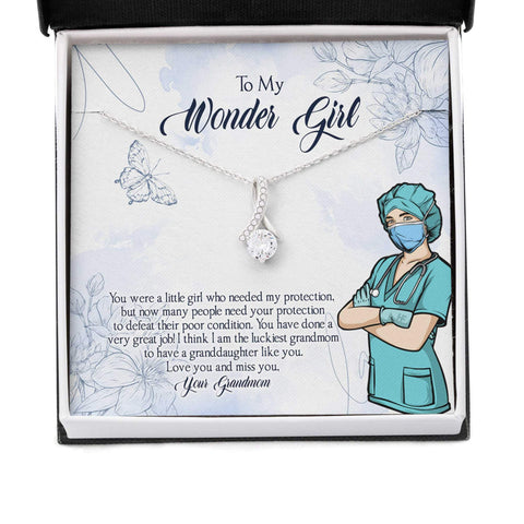 Grandmother Necklace: Gift For Mother's Day Grandmother Of A Superhero, Meaningful Message Card HN