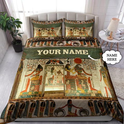 Egypt Bedding Set Custom name Tomb of nefertari Ancient Egypt 3D Design print Bedding Set