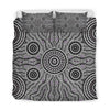 Aboriginal Grey Circle Dots Australia Indigenous Painting Art bedding set