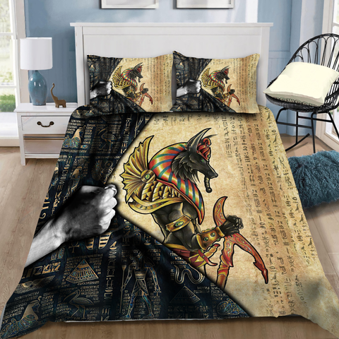 Egypt Bedding Set Brave Anubis Ancient Egyptian Mythology Culture Bedding set