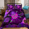 Oceania Bedding Set Aboriginal Naidoc Week 2021 Purple Turtle Lizard Sun Bedding set