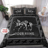 Horse Bedding Set Personalized Name Black Horse Racing Bedding Set