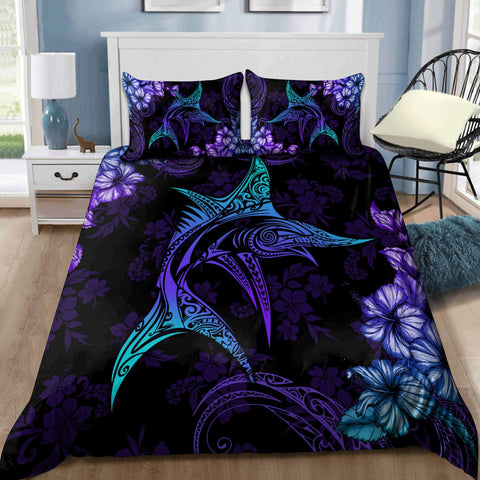 Beautiful Marlin hibiscus Hawaii fishing bedding set DD26062102