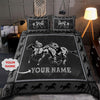 Horse Bedding Set Personalized Name Black Horse Racing Bedding Set