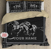 Horse Bedding Set Personalized Name Black Horse Racing Bedding Set