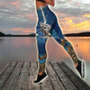 Women Tank top LeggingsBass fishing tattoo blue camo Combo Legging + Tank