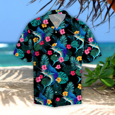 Fishing Hawaii shirt Sailfishs Hibiscus Tropical Fishing Hawaii Shirt
